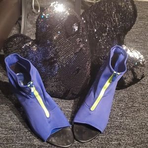 Cobalt Blue Peep Toe Booties